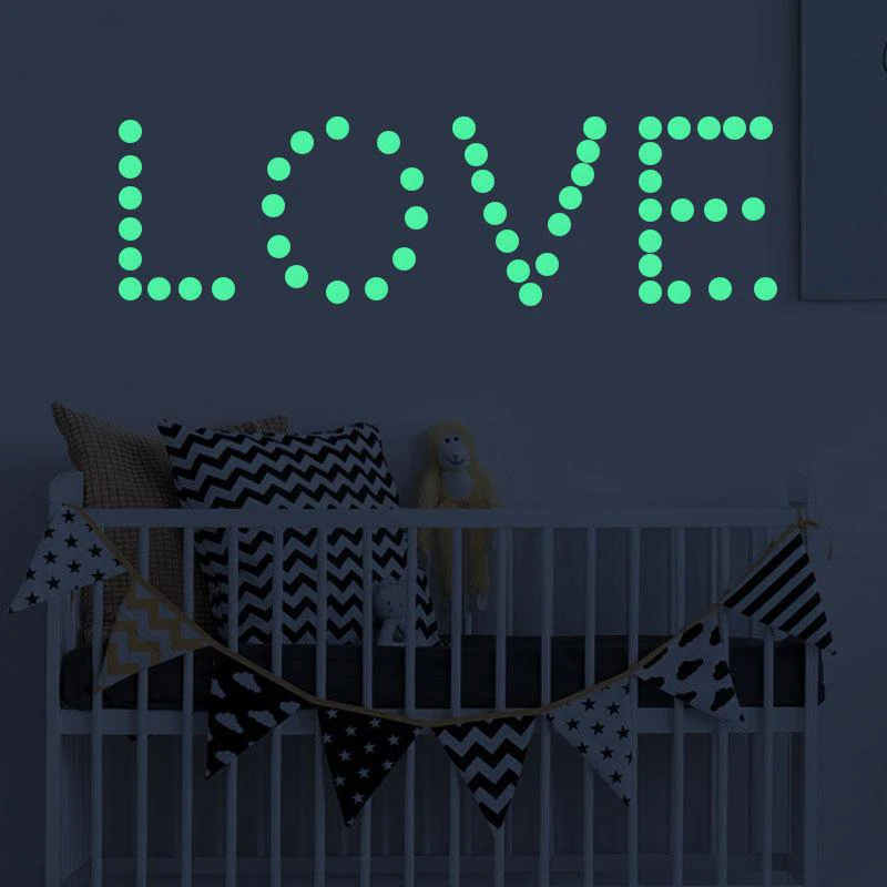

400PCS Luminous Round Dot DIY Switch Sticker Wall Sticker Decoration Fluorescent Living Room Children Room Ceiling Home Decor
