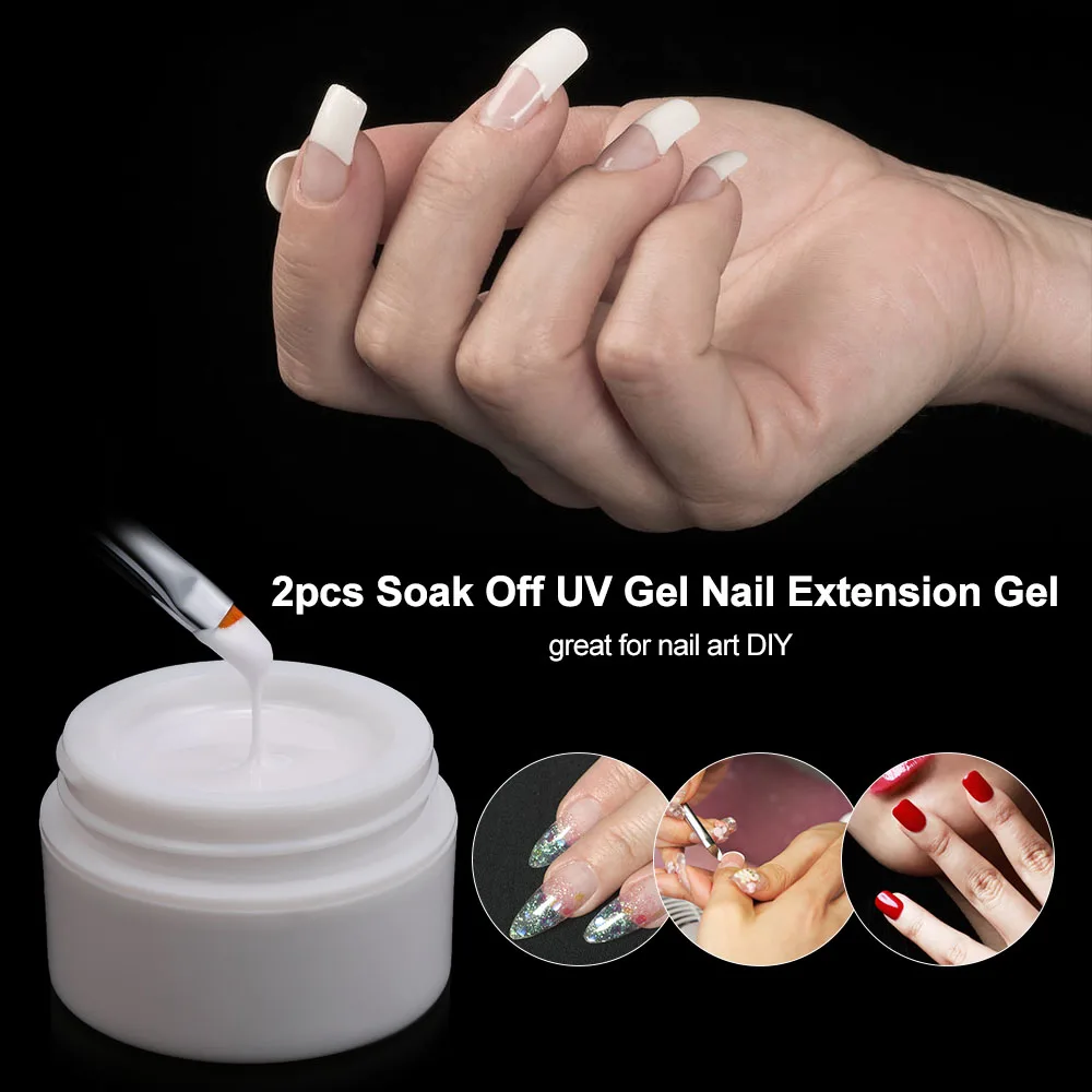 2pcs Soak Off UV Gel Nail Gel Builder Poly gel Extension gel Set nails