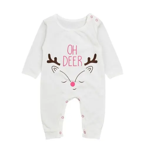 

Newborn Infant Baby Girl Boy Clothing Outfit Romper Jumpsuit Long Sleeve Cotton Warm Kid Xmas Clothes Bbay Girl 0-24M