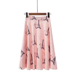 Женская облегающая осенне-Весенняя юбка миди с высокой талией, Повседневная летняя юбка с цифровой печатью
