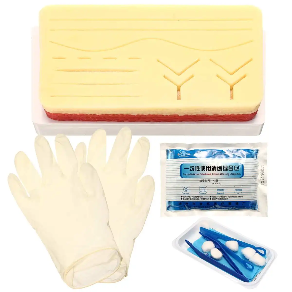 

Silicone Medical Suture Training Kit Human Traumatic Skin Model Suturing Practice Training Pad Set Doctor Nurse Teaching