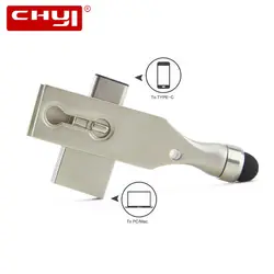 CHYI type-C USB флешка 3,0 64 ГБ Гб OTG флешки ГБ 16 Гб Смартфон USB 3,1 флеш-накопитель 32 ГБ гаджет двойной штекер мини металлический USB Стик