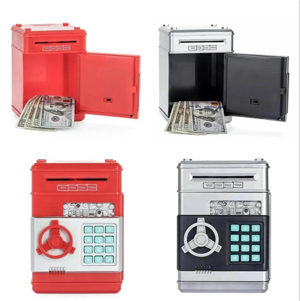 

Password Safe Piggy Bank Two In One Function ATM Automatic Roll Money Piggy Bank Automatic Banknote Counter