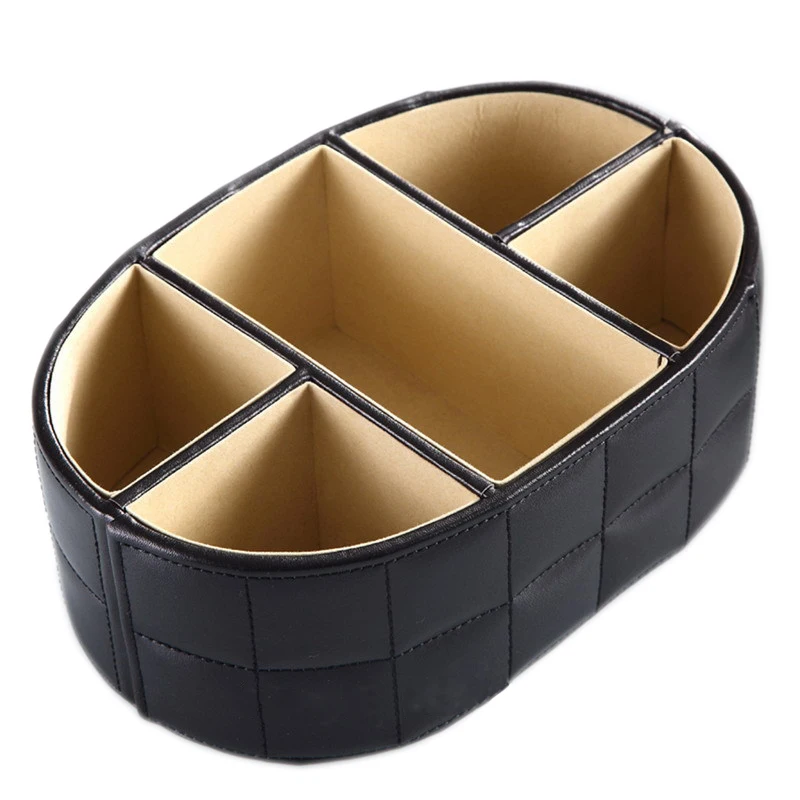 

Pu Leather Remote Control Phone Holder Storage Box Cosmetic Organizer Makeup Case Storage Cosmetic Shelf Organizer