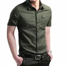 Лето г. Бизнес повседневное регулярные уличная корейский Тонкий негабаритных короткий рукав для мужчин рубашка