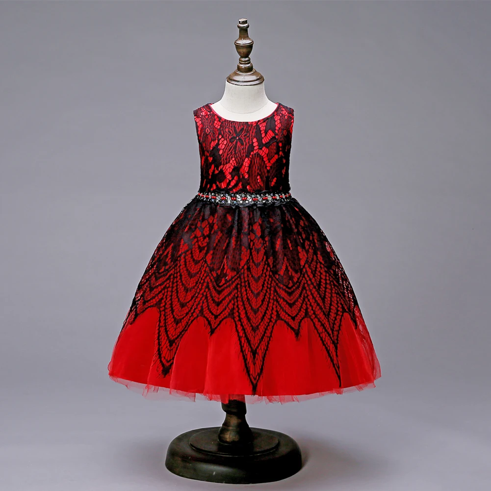 

girl dress sleeveless dress girl wedding baby wedding dress baby girl clothes Wedding presiding Birthday party tutu Vest dress