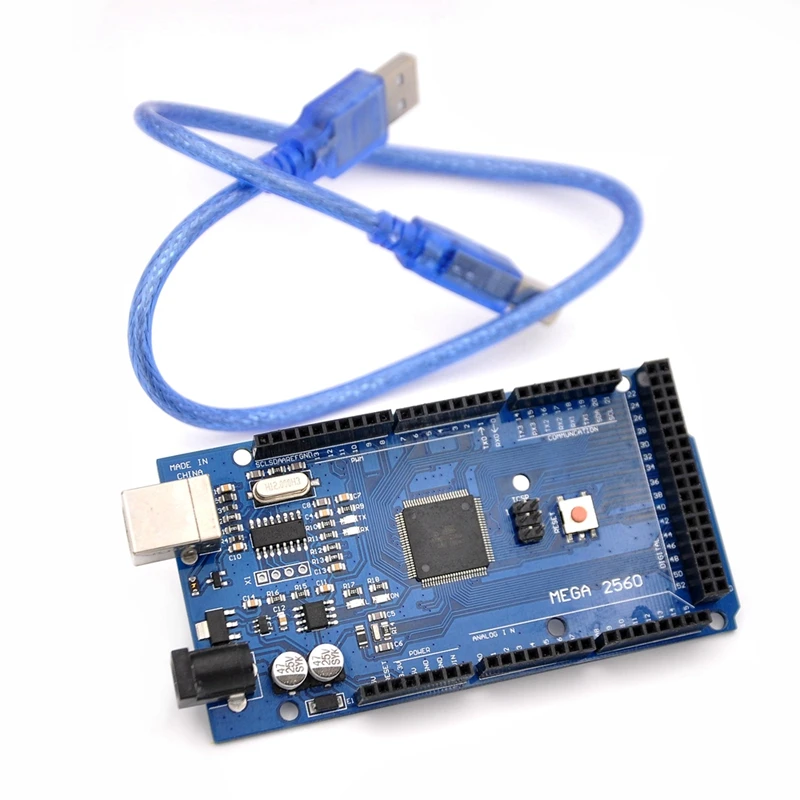 Плата Mega 2560 R3 Mega2560 REV3 (Atmega2560 16AU CH340G) USB кабель совместимый с Arduino|Кабели для
