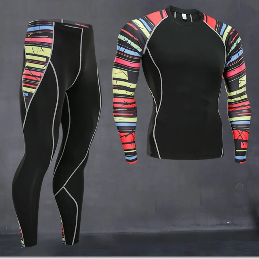 Rashgard male 2019 winter 3D Teen Wolf Set Men Compression Clothing Crossfit Thermal Underwear Men's Fitness Set MMA Clothing