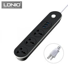 LDNIO 3 USB порта 5 в 3.1A зарядное устройство адаптеры 3 AC Розетка розетка Великобритания/США вилка удлинитель умная USB мощность полосы зарядки