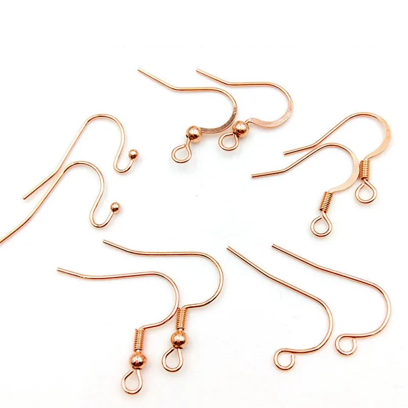 

100pcs 316L stainless Steel Rose Gold Color Earring Hook Ear Hook DIY Earring Finding