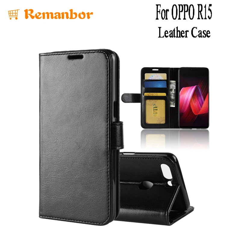 Remanbor для OPPO R15 кожаный чехол Роскошный кошелек телефона сумка флип задняя крышка