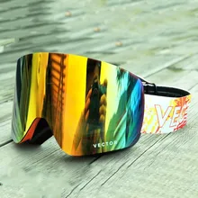 Вектор бренд лыжные очки UV400 Анти-туман большой снег Маски для век Для мужчин Для женщин дважды Слои сноуборд Лыжный Спорт Очки открытый спортивные очки