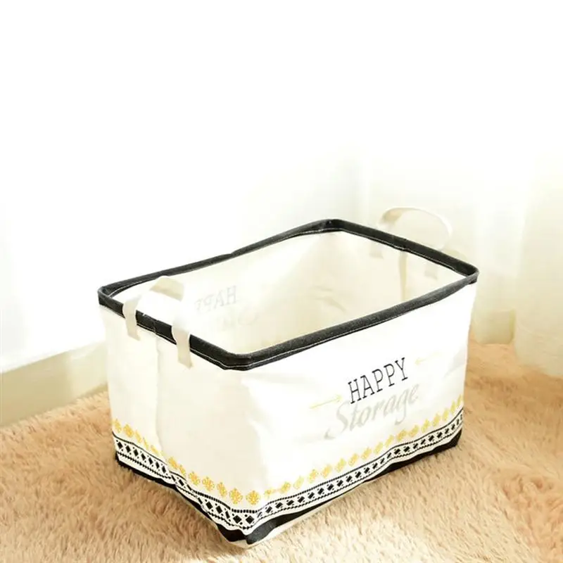 1 قطعة سلة التخزين القطن الكتان للماء المحمولة لعب فرز مربع أشتات حامل سلة الغسيل للأطفال غرفة المنزل الحمام