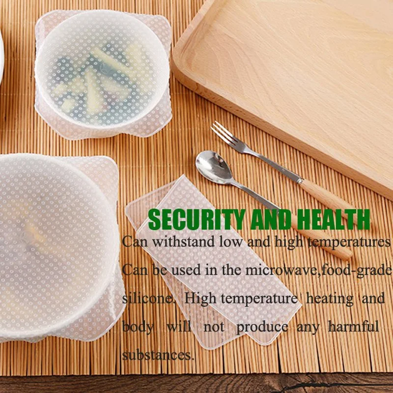 8 шт Силиконовая крышка чаши многоразовые для еды растягивающиеся крышки уплотнения свежести сохранения пищи обертывания Bpa бесплатные кухонные инструменты