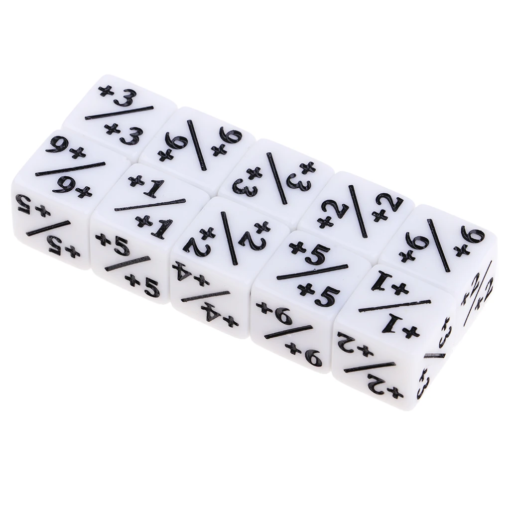 

20Pcs Dice D6 Acrylic Math Fraction Dice Set Six-sided for Kids Children Number Learning Methmatics Educational Tool