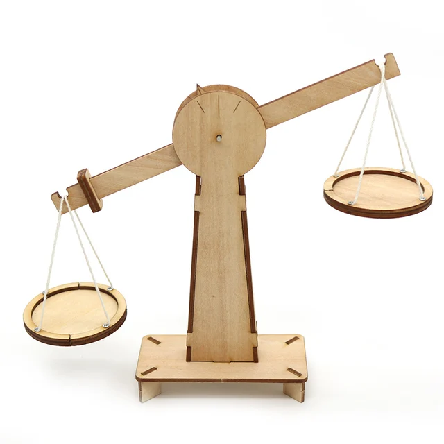 Model Building Kits Wood DIY Balance Scale Weigh Kit Science Experiment
