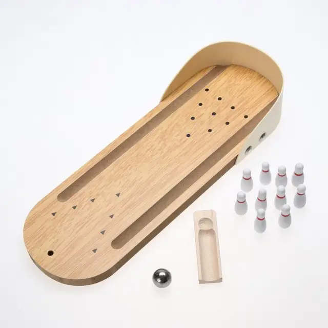 Best Price Mini Desktop Bowling Game Set 2019 Wooden Bowling Alley Ten Metal Pin Ball Desk Games for Children Kid Toys Entertainment Gift