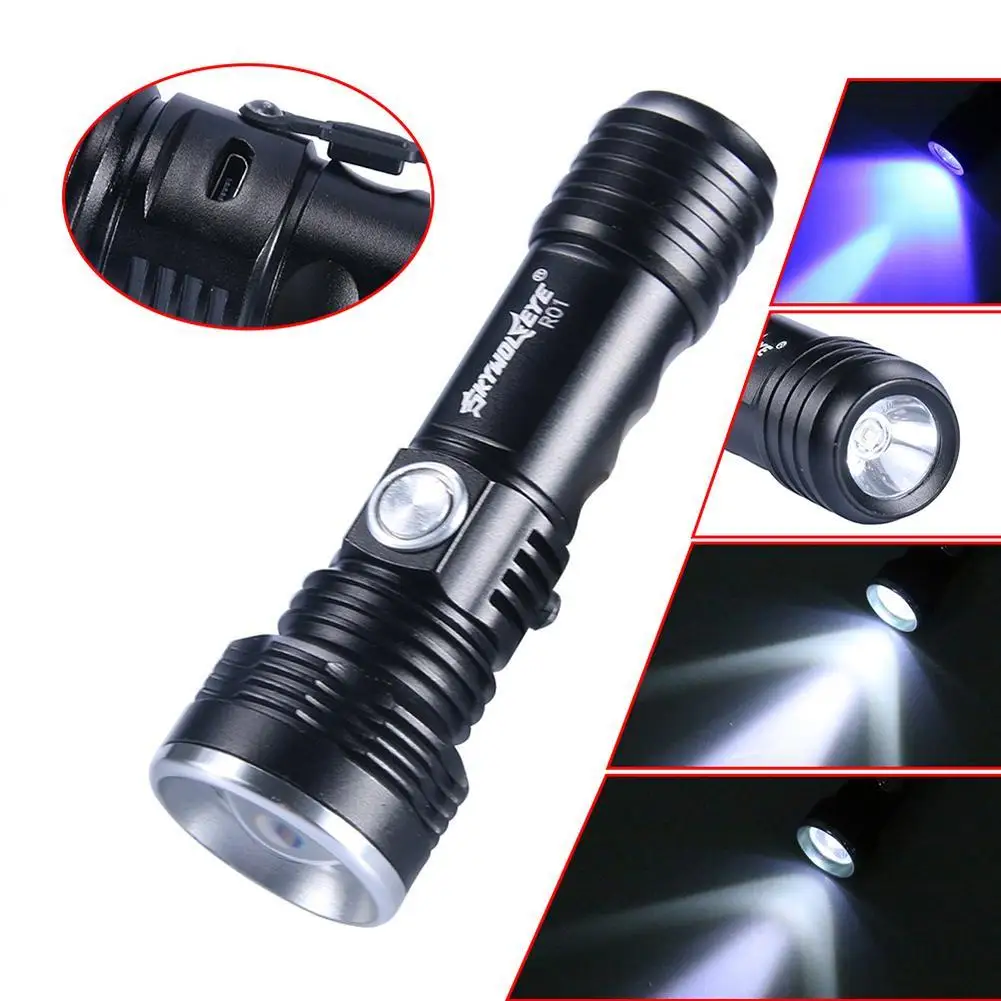 Professional UV Torch 2 LED Flashlight Purple Light Tool Adjustable