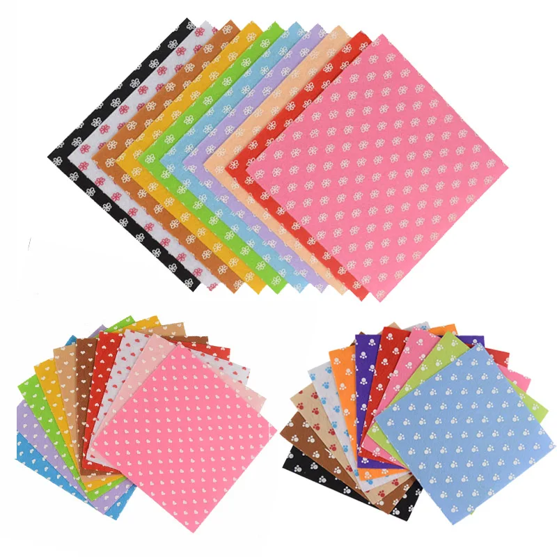 

Sewing Dolls Crafts Felt DIY Craft Home Decor 15x15cm Home Polyester Cloth 1mm Thickness Arts Crafts Sewing Printed Felt