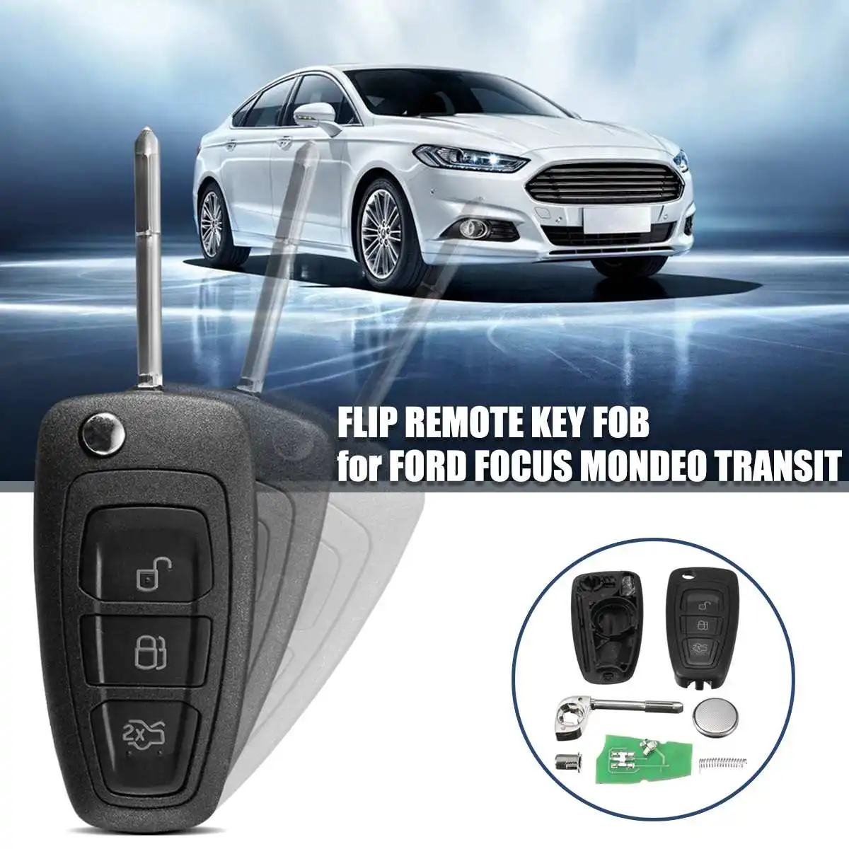 1 шт. 3 кнопки 433 Мгц дистанционный брелок с чипом 4D60 4D63 для Ford Focus Mk1 Mondeo транзита