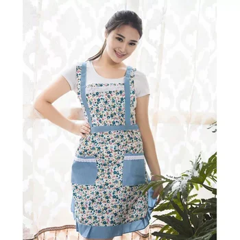 

Women Lady Kitchen Apron With lace Dress Home Kitchen For Pocket Cooking Funny Cotton Apron Bib Dining Room Hot Sale