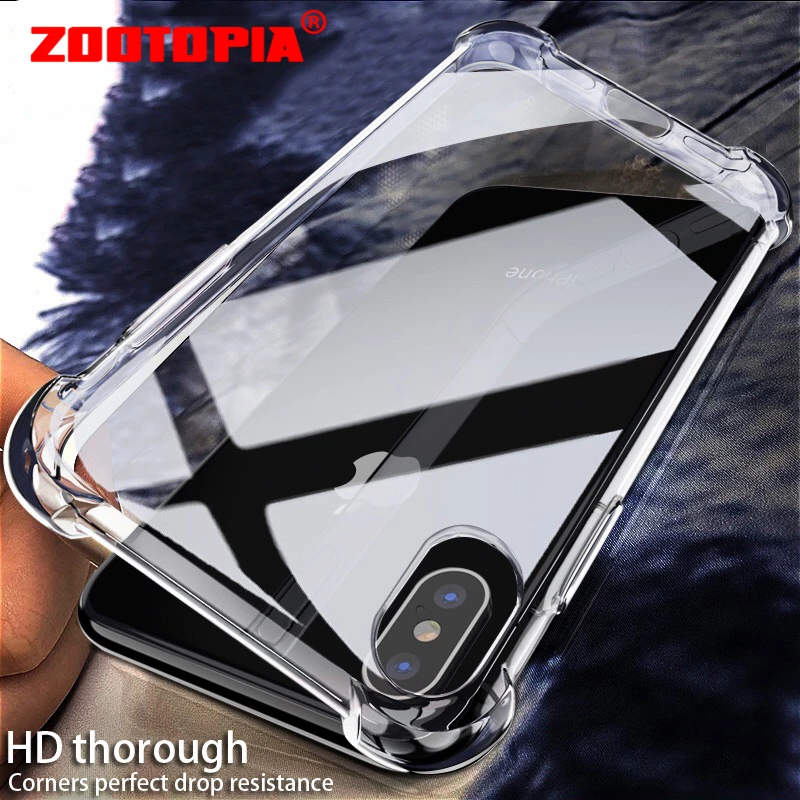 

Luxury Anti-knock Transparent Cases For iPhone 6 6s 7 8 Plus 10 5 5S Case Silicone Phone Cover For iPhone X XS MAX XR Case Capa
