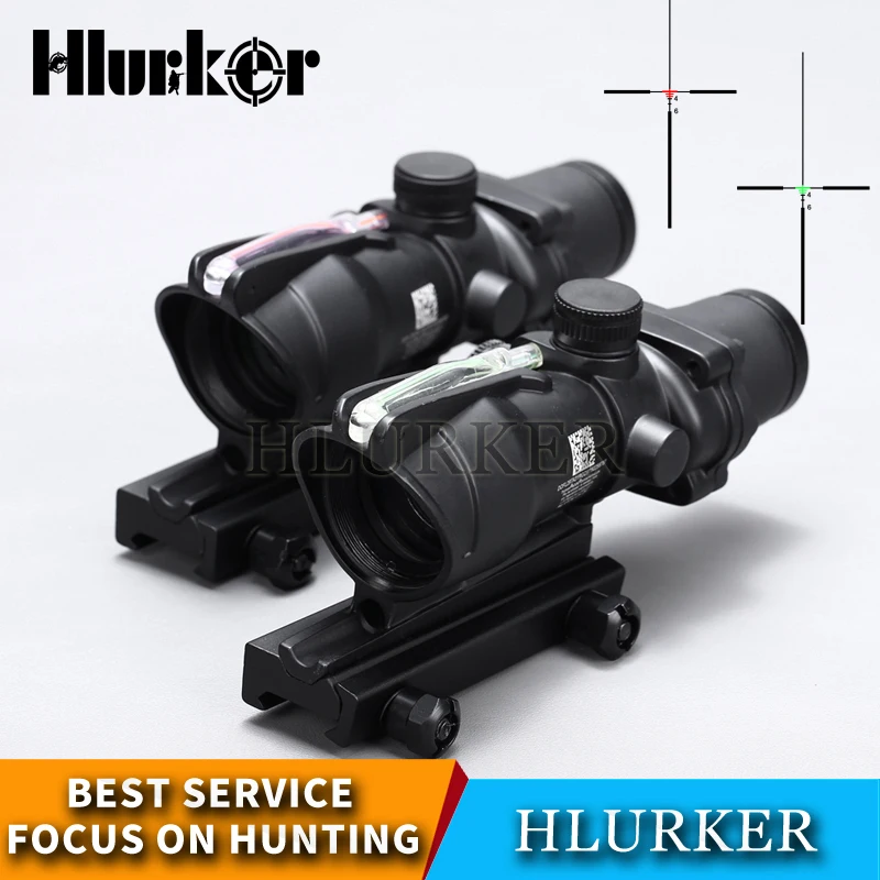 Охотничий оптический прицел Hlurker ACOG 4x32 волоконный красный зеленый Коллиматорный
