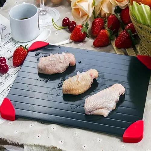 Aluminum Thawing Plate Fast Defrosting Tray Thaw Defrost Meat or Frozen Food Defrosting Trays Aluminum Thawing Plate Fast Defrosting Tray Thaw Defrost Meat or Frozen Food Defrosting Trays