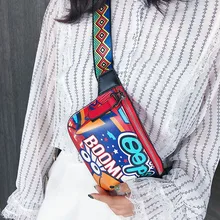 Поясная Сумка, летняя Новинка, с карманами, с широким плечевым ремнем, модная, индивидуальная, с граффити, в стиле хип-хоп, сумка-мессенджер, женская сумка