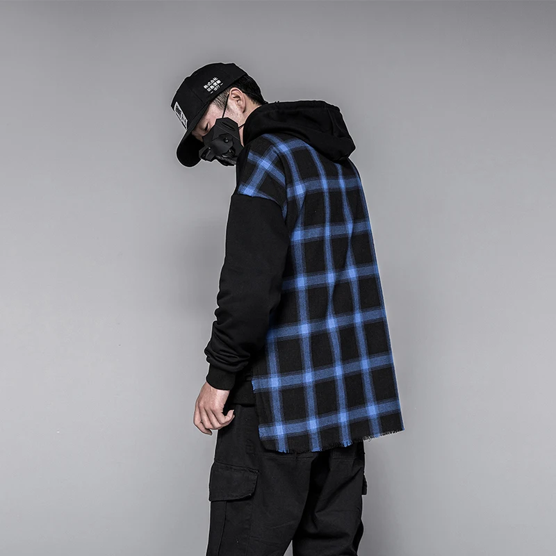 

Men's Sweatshirt 2019 Spring New Youth Pop Round Neck Loose Hooded Pullover Wrap Splicing Hip Hop Youth Casual Men's Wear...