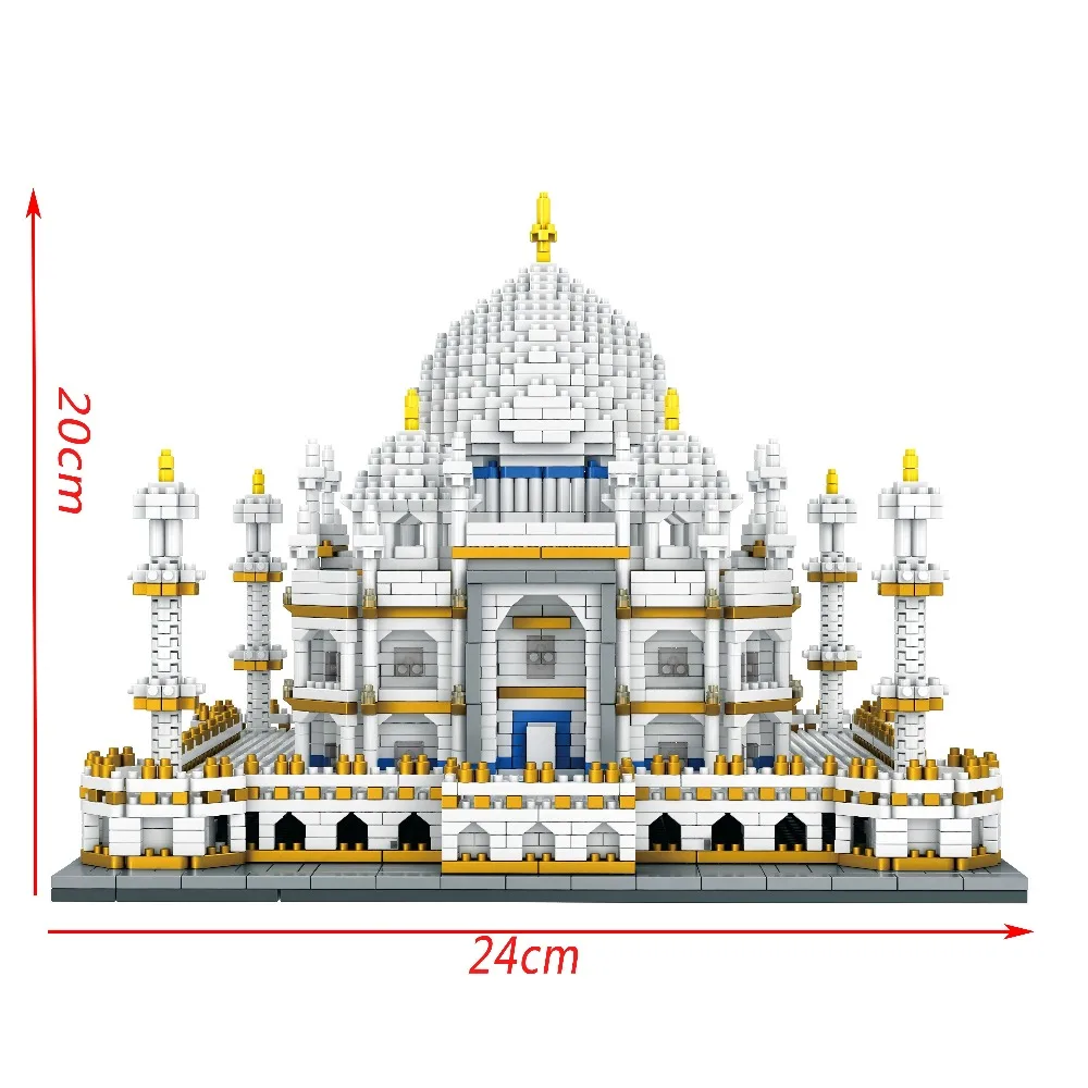 Алмазные мини строительные кирпичики город архитектурные Land marks Taj Mahal дворца 3D модель Детская обучающая игрушка