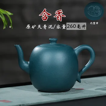 

Hundred Believe Dark-red Enameled Pottery Teapot Yixing Gift Raw Ore Full Manual Wall Chapter Azure Mud Contain Incense Pot
