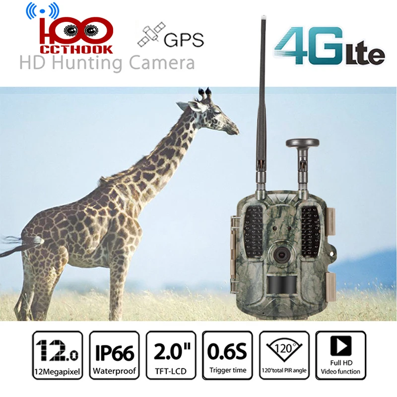 

4G FDD-LTE GPS Hunting Trail Camera Sending Original 5MP Pictures & 30s 1080P HD Video Via SMTP and FTP with APP Waterproof IP66