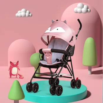 

Lightweight Baby Stroller Children Car Baby Artifact Trolley Folding Portable Simple Ultra-light Four Wheels Pushchair for Kids