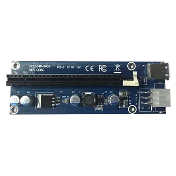 

006C PCI-E 1x to 16x Extender Riser Card USB 3.0 6Pin SATA for BTC Mining