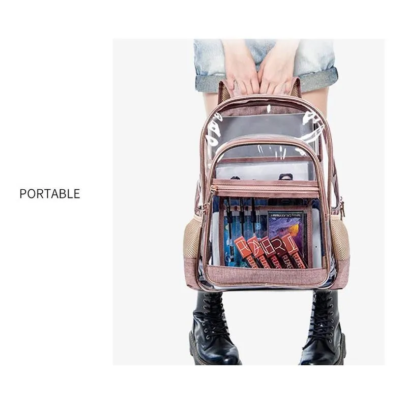 Fashion Waterproof Shoulder Bags 2019 Pink Color Pvc Jelly Bag Gothic Large Capacity Mom Backpack Women's Transparent Backpacks