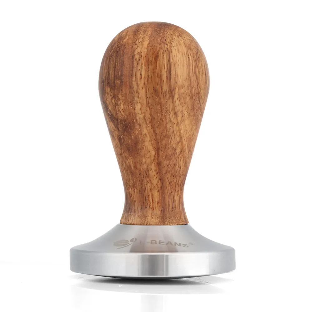 

58mm Stainless Steel Coffee Tamper Curved Base Espresso Hammer Beans Press With Wooden Handle Coffee Tools