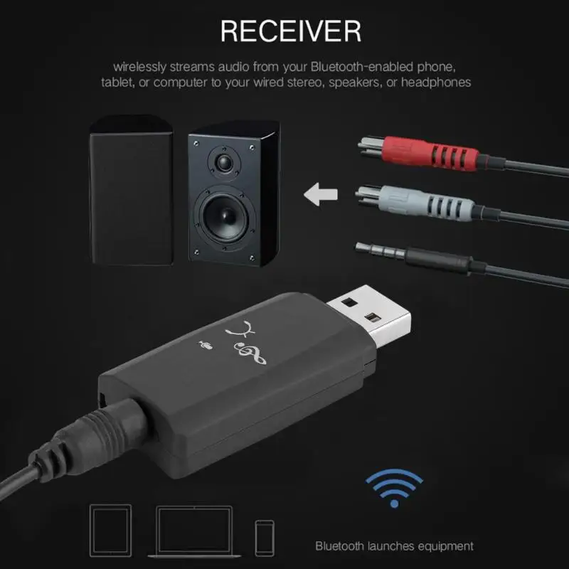 2 в 1 USB беспроводной Bluetooth музыкальный стерео адаптер аудио приемник донгл