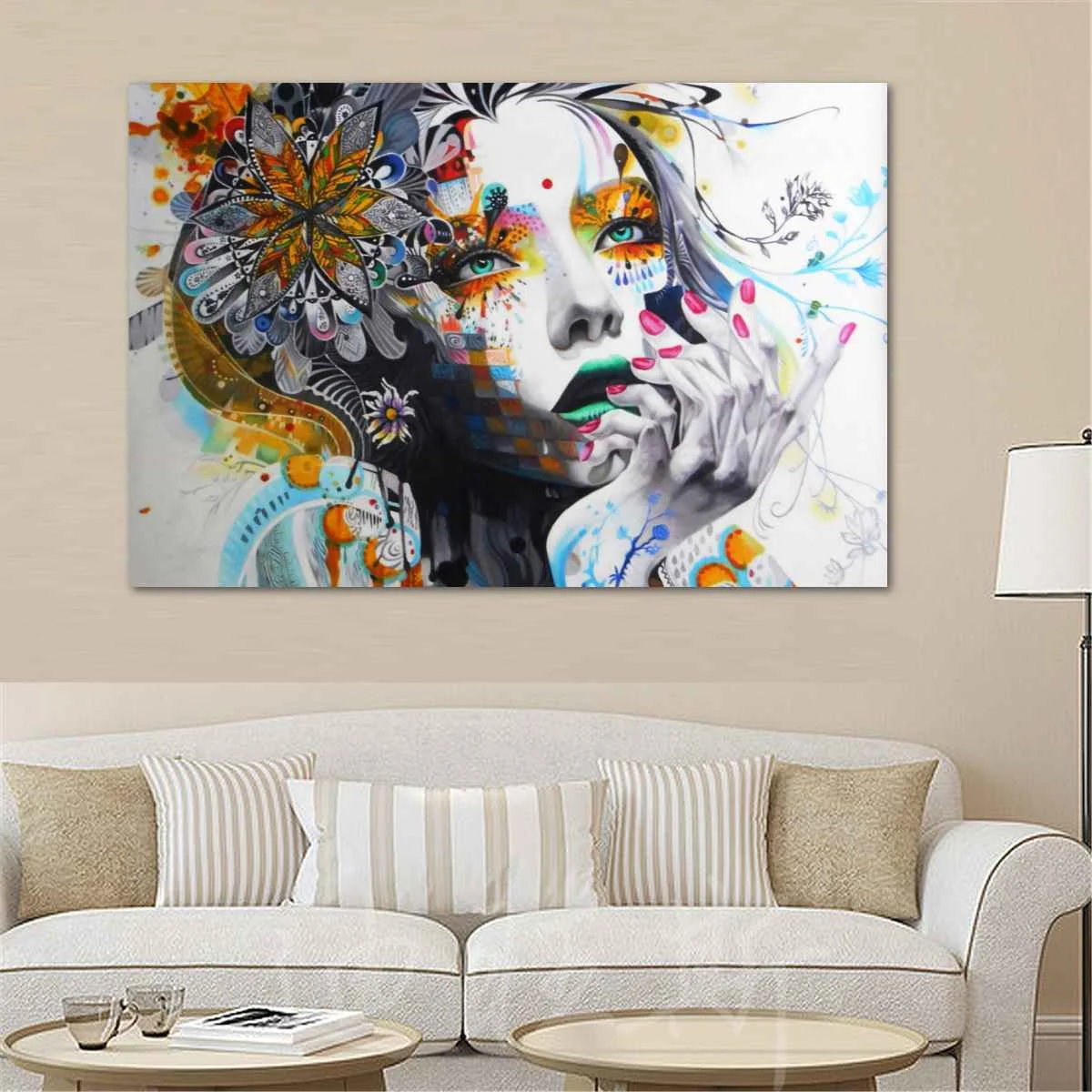 

Frameless Canvas DIY Picture By Numbers Kit Hair Woman Face Posters Painting Calligraphy Gift For Easter Home Living Room Decor