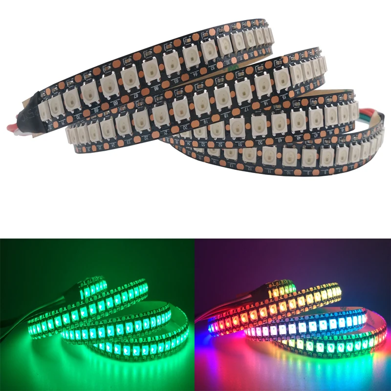 1 м 2 3 4 5 WS2812B WS2812 Светодиодная лента индивидуально Адресуемая умная RGB черно белая