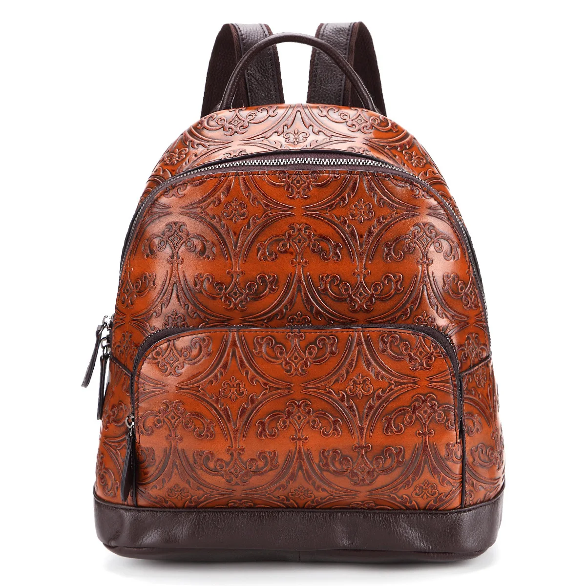 

Leisure Time Shoulders Cowhide Woman Package Manual Color Backpack
