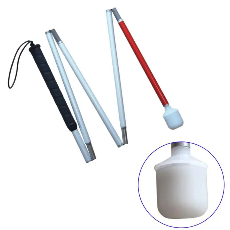 

Hot White Head Angle 360 Rotating Wheel Blind Guide Cane Thickened Aluminum Alloy Folding Blind Guide Stick Guide Rod