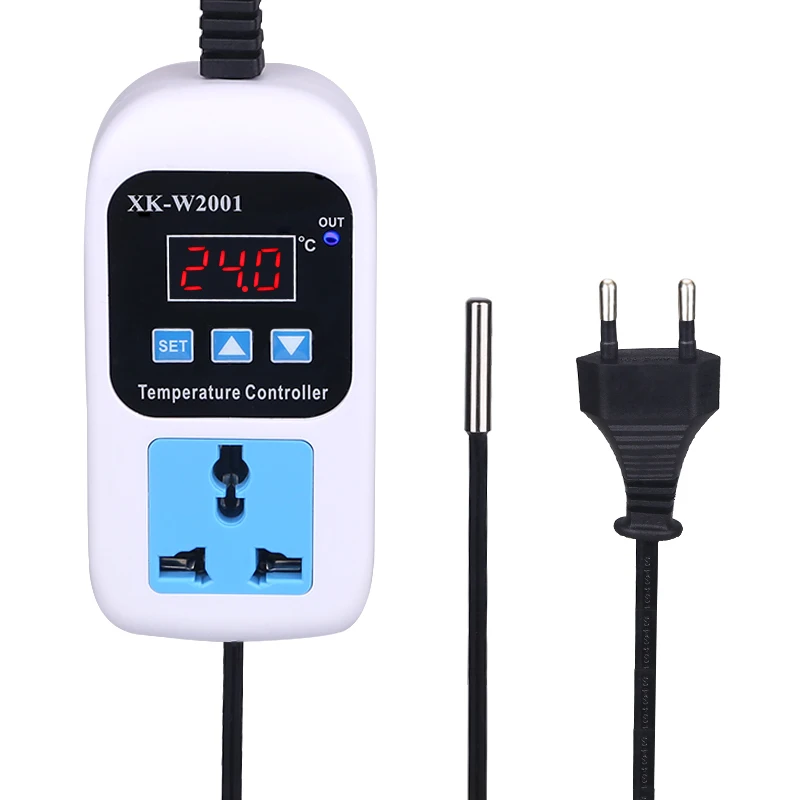 

LEDSMITH AC 110-220V Digital Thermostat Regulator Heating and Cooling Mode Temperature Controller With Socket + NTC 10K Sensor