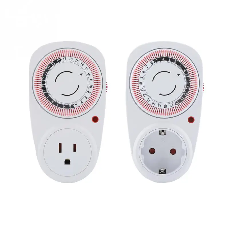 24 Hours Mechanical Timer Power Outlet Plug Socket Durable Indoor