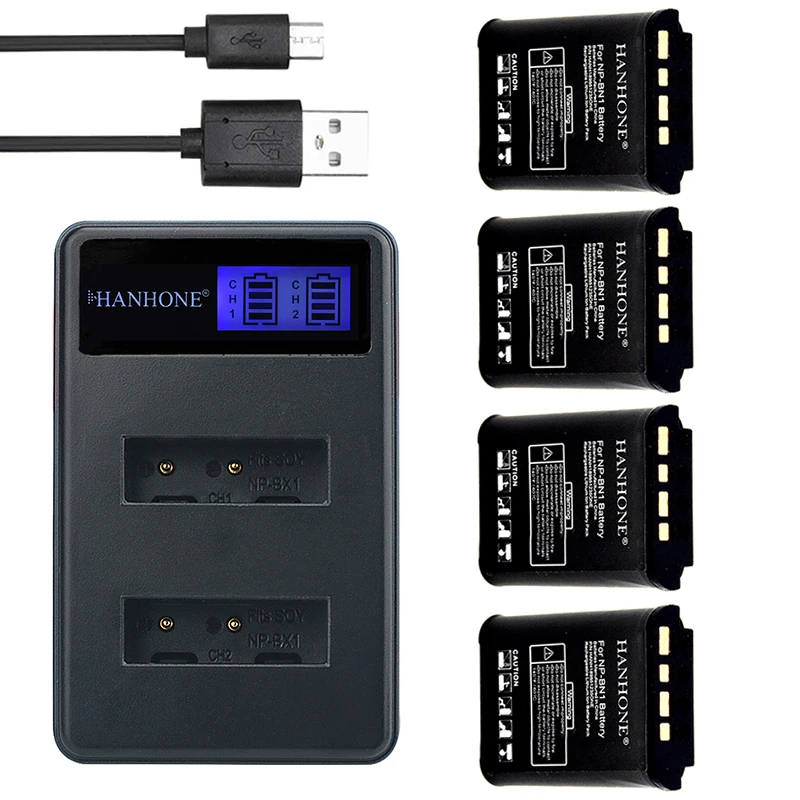 4 шт. NP-BX1 BX1 батарея + LCD двойное USB зарядное устройство для SONY DSC RX1 RX100 RX100iii M3 M2 RX1R WX300
