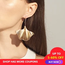 

Brand new high quality alloy personality style exaggerated earrings wild street shoot leaves creative Dangle Earrings sale 2019