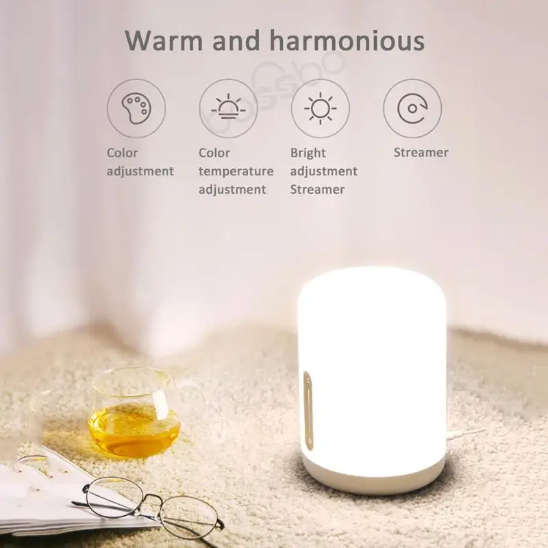 

Xiaomi Mijia Original Bedside Lamp 2 Smart Romantic Light Voice Control Touch Switch For Apple Homekit Siri & xiaoai clock