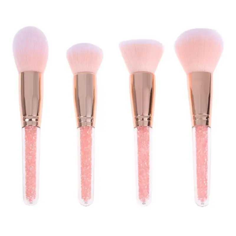 

4pcs makeup brush Professional Crystal Powder Foundation Blush Makeup Cosmetic Brushes 2019 birthday gift box