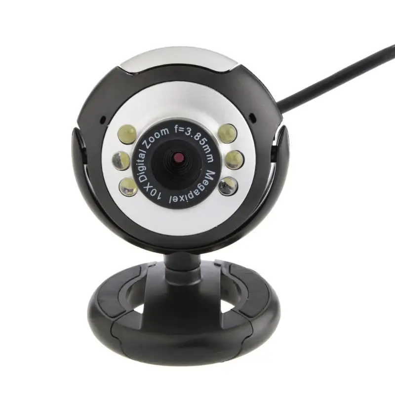 

6 LED USB 2.0 webcam Camera 12 Mega Pixel Web Cam Digital Video Webcamera with Mic Night Vision for Desktop PC Laptop Computer