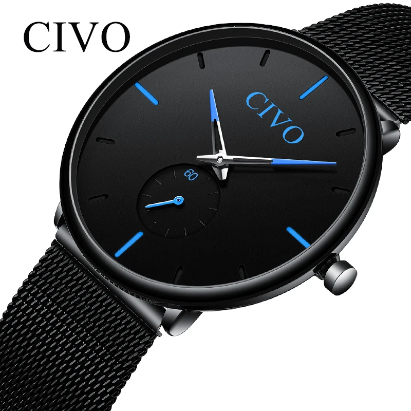 Reloj Hombre 2018 CIVO новые мужские часы Топ бренд Роскошные водонепроницаемые кварцевые